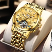OLEVS 9910 Top Brand Men Watches Automatic Mechanical Watch 50M Waterproof Stainless Steel 